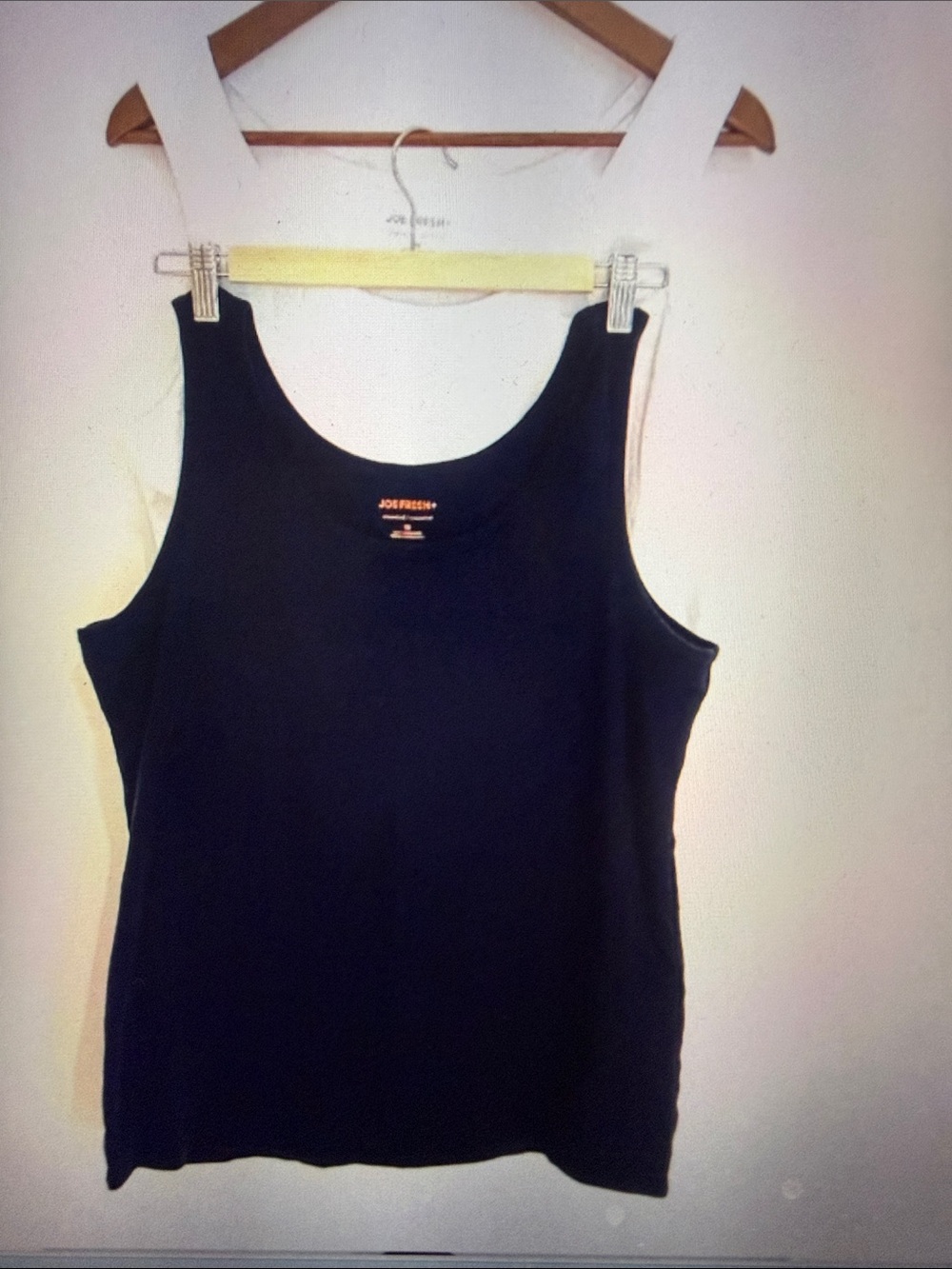 Joe Fresh + Women White & Black Lot of 2 Tank/Cami Top Plus Size 1X Black tank: